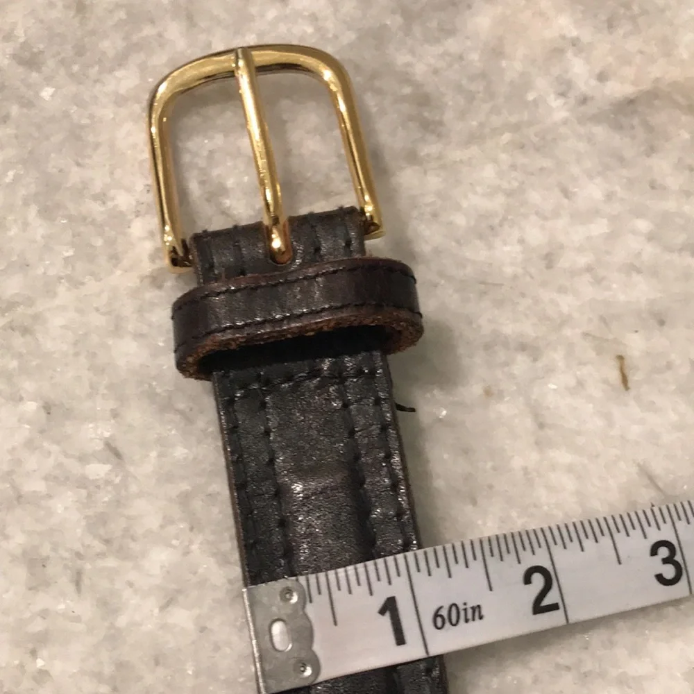 Vintage Buxton Belt Mens 42 Brown Oil Tanned Leather Brass Buckle Minimalist